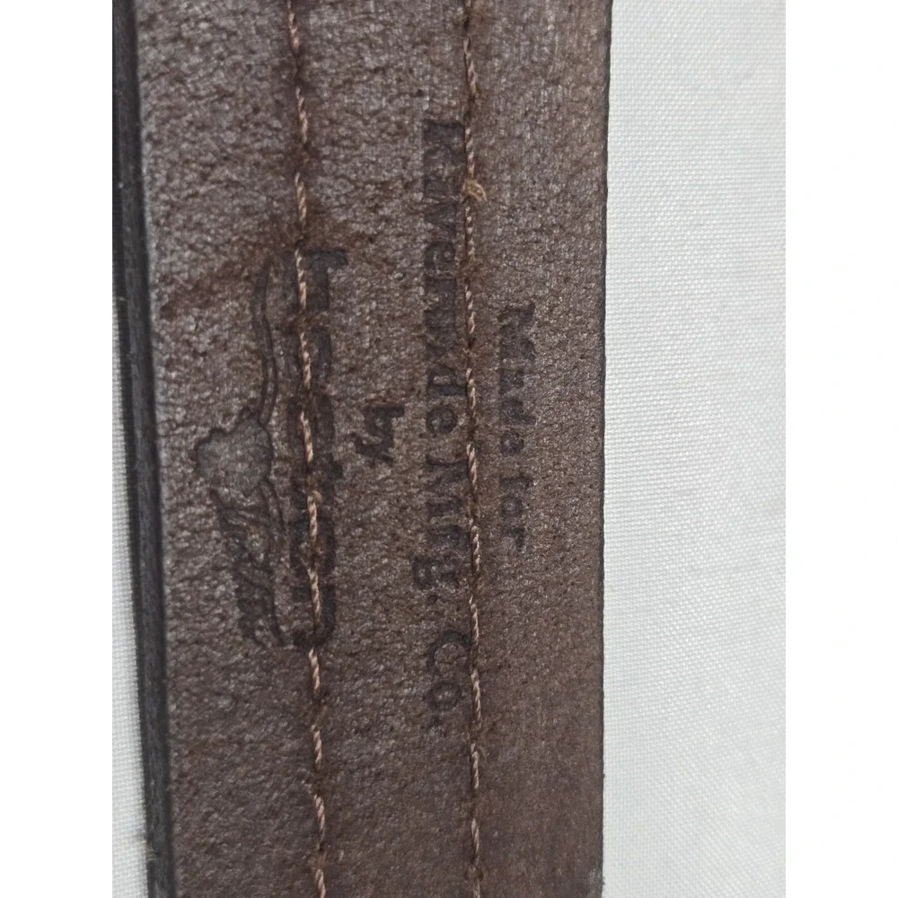 Buxton Leather Reflective Work Belt Size 52 Brown Silver 1.25